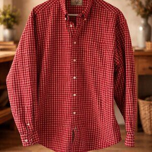 Vesi Sportswear Red Plaid Button Down Shirt XL Cotton